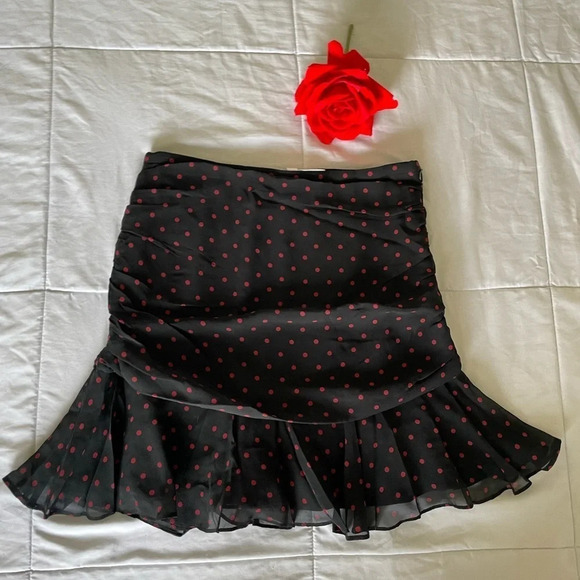 Veronica Beard polka dot ruffle mini skirt - Picture 2 of 9